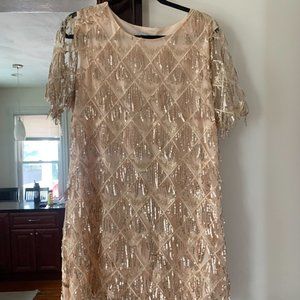 Flapper style gold mini dress